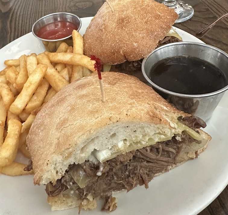 Brown and Loe signature dishes Honey Mustard Chicken SandwichSteak FritesCarne Asada Guacamole